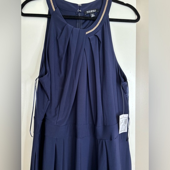 Roz & ALI Dressy Navy Blue Jumpsuit w/ Pleated Bodice SIZE: 16 - Picture 3 of 11
